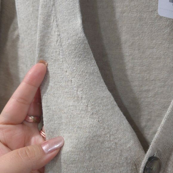 Men's Light Beige Cardigan Sweater, Big & Tall 2XL, Nwt Preppy Grandpacore - Picture 6 of 13